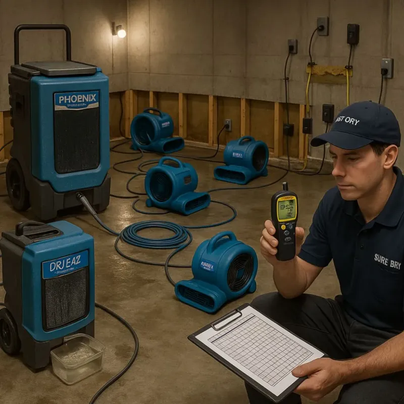 Structural Drying and Dehumidification process in Concord, WI